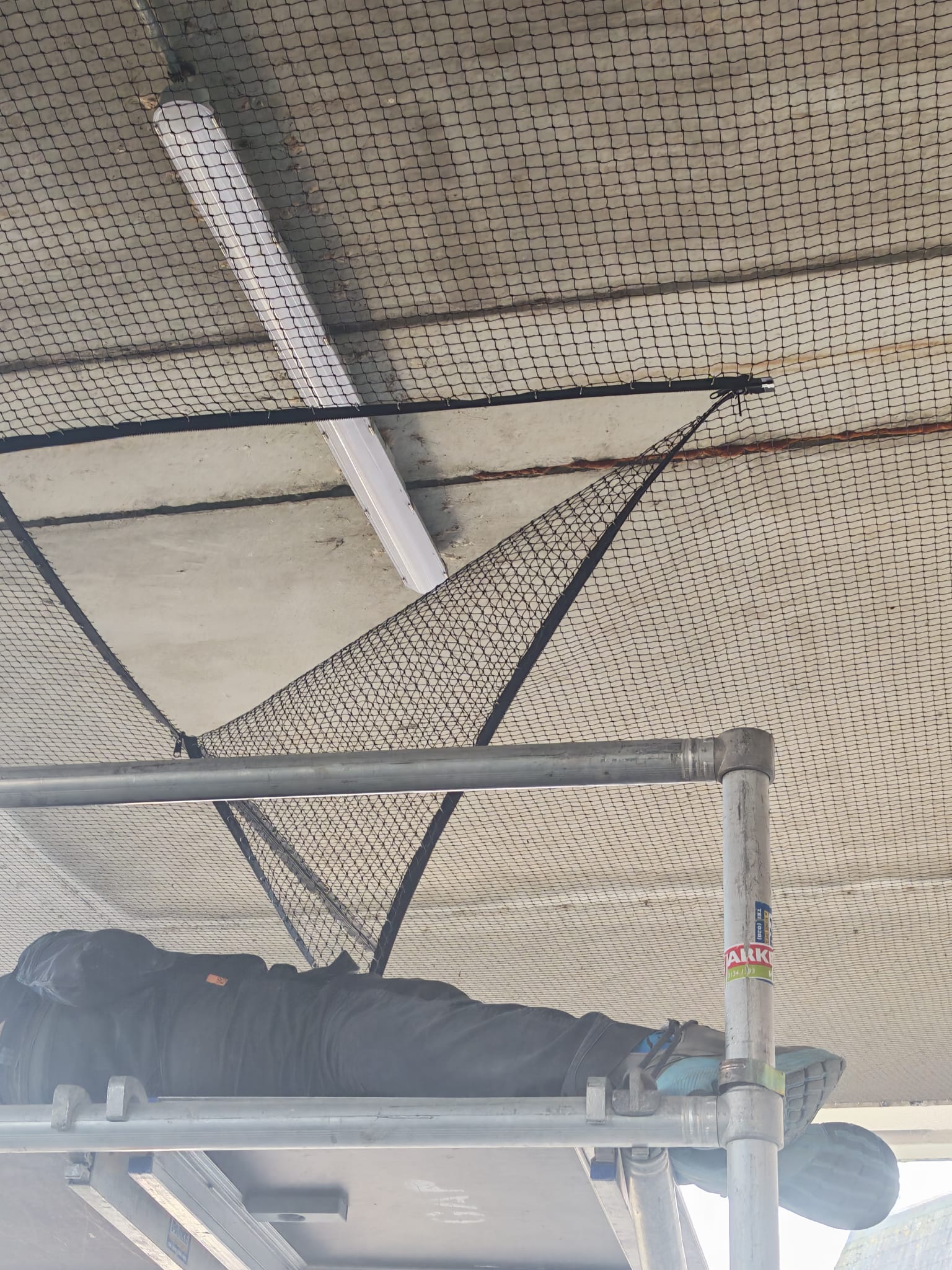 Flytech team member installing gull netting