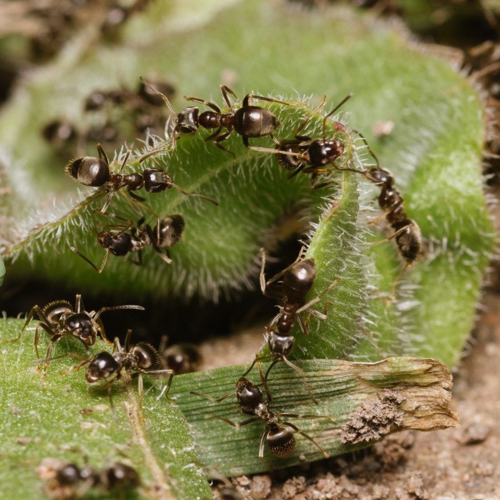 Ants on a leaf