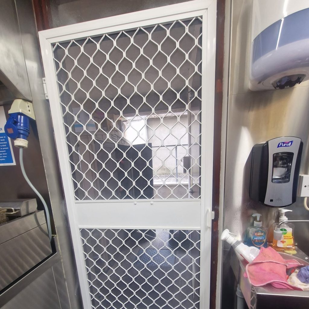 Fly screen in a commercial kitchen